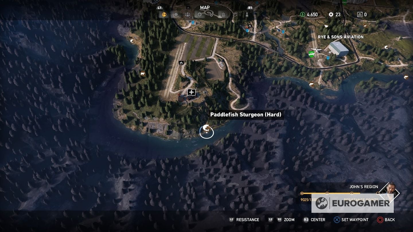 Far Cry 5 Bass, Salmon, Sturgeon and Trout locations